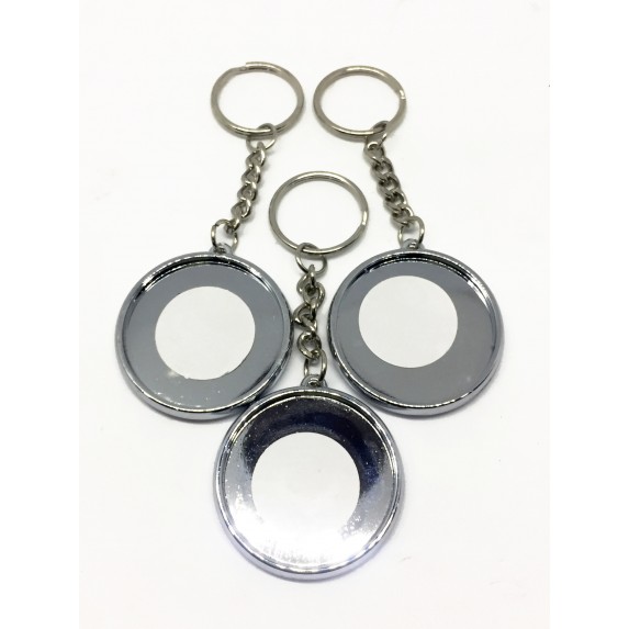 SILVER MIRROR ELECTROPLATED KEY-CHAIN 37MM